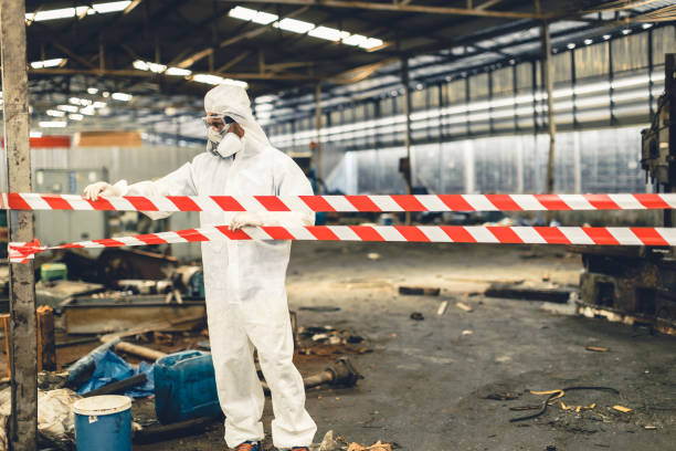 Professional Biohazard Cleanup technician working in Plainfield, NJ